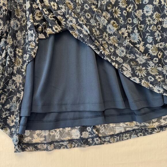 LANE BRYANT Puff Sleeve Crew Neck Mesh Blouse Women's Size 18/20 Navy Floral NWT - Picture 7 of 13